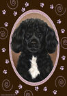 Paws House Flag - Black and White Portuguese Water Dog 17489
