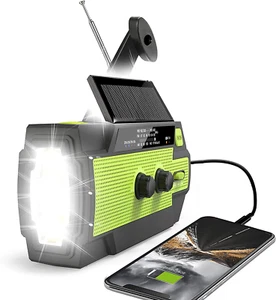 Notfall Kurbel Wetter Radio, 4000Mah Solar Handkurbel tragbar AM/FM/NOAA - Bild 1 von 8
