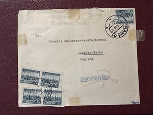 Ceskoslovensko CZECH COVER WWII 1938 CENCORED TO ENGLAND PRAHA POSTMARK 2 - Picture 1 of 3