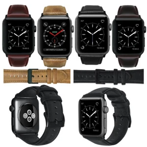 Correas de repuesto para reloj de cuero genuino correa de pulsera para Apple Watch 7 6 5 4 3 21 - Imagen 1 de 16