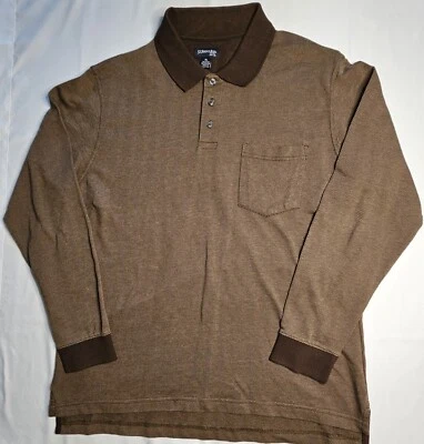 Camisa Polo Para Hombres St. John's Bay Fácil Cuidado Manga Larga Marrón Talla XL - USADA EN EXCELENTE ESTADO Foto 1 de 2