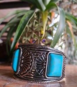 Armreif Vintage Stil Türkis Little Big Horn Armband Vintage Boho Schmuck - Bild 1 von 10