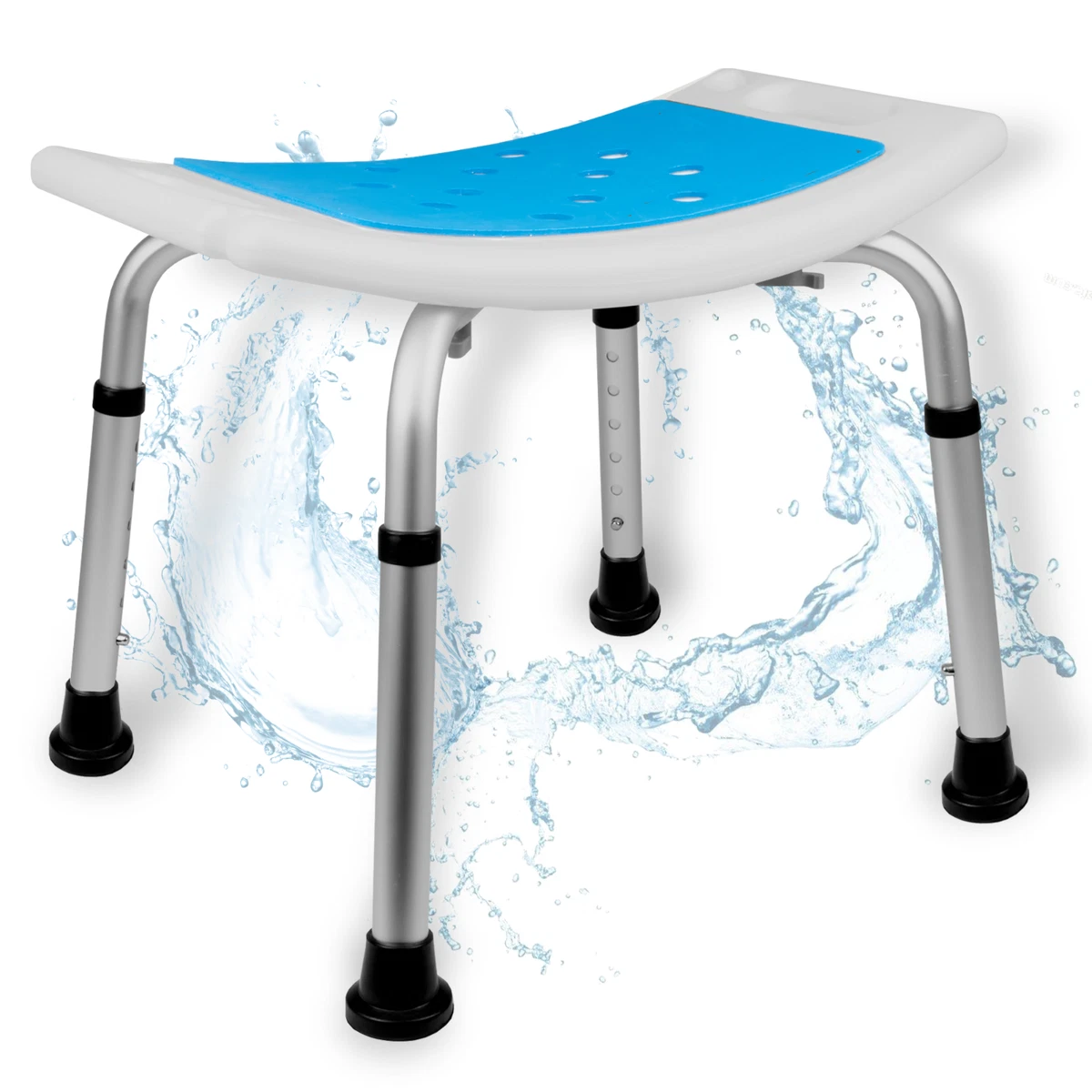 1 X Multiuse Stool Non Slip Bathroom Stool BPA Free Plastic Shower Stool With Four Anti Slip Grip On Leg Sturdy Step Stool For Kids Adults In Bathroom Toilet Kitchen Silver Rib Bath Stool