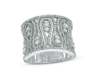 1.50CT Cubic Zirconia Loop Design Ring In Argentium Silver Women's Wedding Ring