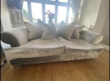 silver crushed velvet sofa