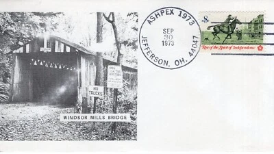 WINDSOR MILLS BRIDGE - JEFFERSON, OH  1973  FDC17694 - Image 1 of 2
