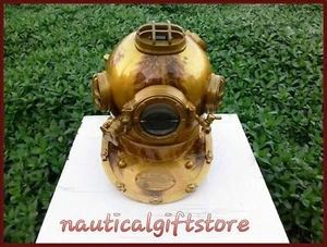 Brass Diving Helmet Mark V Deep Water Antique U.S. Navy Vintage Style Gift - Picture 1 of 4