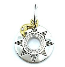 Brighton Shadow Shine Here Comes The Sun Gold Moon Round Silver Amulet Charm