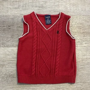 IZOD - Vintage - Toddler Boys Cable Knit Sweater Vest Size 4T / 4 - 100% Cotton - Picture 1 of 7
