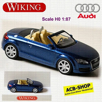 Audi Tt Roadster Tipo 8J 2006-10 Blu Mauritius Effetto Perlato 1:87 Wiking - Immagine 1 di 4
