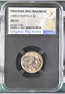 1938 D Buffalo Nickel NGC MS-67 Original Bag Series Fragment -5003 - Picture 1 of 2