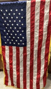 Dutta-Lite Dettra Nylon Flag USA w/ Gold Fringe 3 ft X 5 ft - Picture 1 of 6