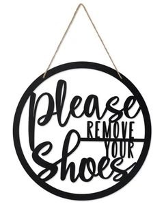 Please Remove Your Shoes Sign Metal Sign Rustic Funny Take your Shoes Off Por... - Picture 1 of 6