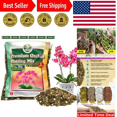 2QT  Orchid Potting Mix with Forest Moss & Pine Bark for Thriving Orchids - Image 1 of 4