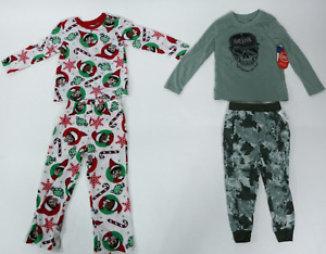 Boys Lot 2 Long Sleeve Graphic Pajama Sets Size XS 4/5 NWOT
