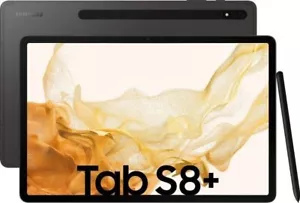 Samsung Galaxy Tab S8+ SM-X800 128 GB, Wi-Fi, 12.4 in - Graphite w/pen - Picture 1 of 2