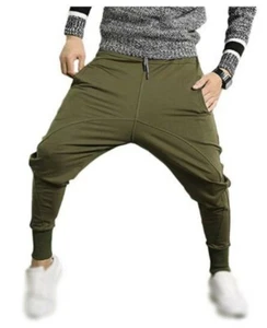 Men's Saggy Joggers Sweatpants Low Crotch Baggy Jogging Drawstring Trousers - Picture 1 of 15
