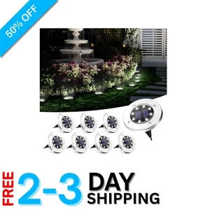 Modern Solar Powered Pathway Lights - 8 Waterproof LED Garden Stake Lights - Picture 1 of 8