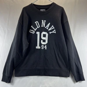 Old Navy Black Long Sleeve Crewneck Logo Pullover Sweatshirt Women's Size XXL - Picture 1 of 18