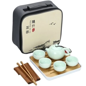 Ceramic Matte Travel Tea Set Cultural Creative Portable Kung Fu Tea cup Chinese - Picture 1 of 12