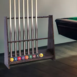 Billiard Cue Rack Wooden Pool Stick Stand Cue Holder Billiards Club 10 Holes - Picture 1 of 16