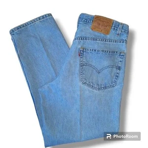 Vintage Levis 550 Relaxed Straight Leg Jeans-Size 38x30-Red Tab-1990s-Lt Wash - Picture 1 of 12