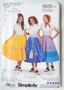 Simplicity 8628 pattern Disney Princess Skirts Belle Ariel Sz US 12 - 22 NEW - Picture 1 of 2