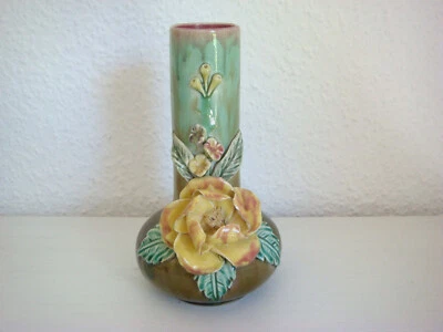 Antik Keramik Majolika Schale Vase Floral Rosenmuster gemarkt 753 - Bild 1 von 4
