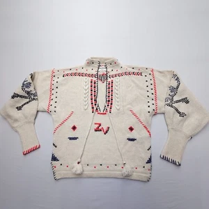 Zadig & Voltaire Amanda Cashmere Merino Sweater Size XS Boho Skulls Festival - Picture 1 of 11