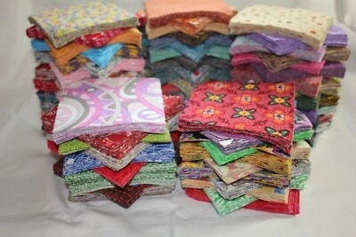 100 PC 5 INCH (5" X 5")  CHARM QUILT SQUARES-100% Cotton Fabric-Crafts-Sew-#2 - Image 1 of 4