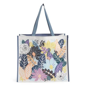 FREE SHIP Vera Bradley Market Tote Palm Floral Large 17 15 9 Shopping Gift Bag - Picture 1 of 6