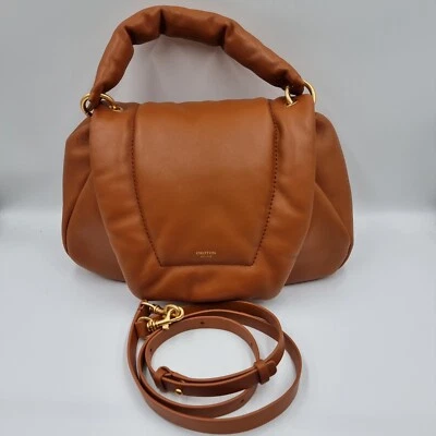 Oroton Luis Tan Brown Genuine Leather Padded Day Bag Crossbody Shoulder Purse - Image 1 of 4