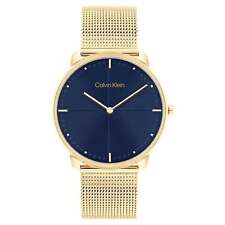 Calvin Klein Gold Mesh Blue Dial Unisex Watch - 25200153