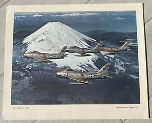 Navy FJ Fury North American Aviation Print Poster vintage 1960’s MINT BRIGHT - Picture 1 of 2