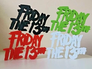 Friday The 13th Shelf Art Film Display Film Horror Ornamentale Retro Testo - Foto 1 di 15