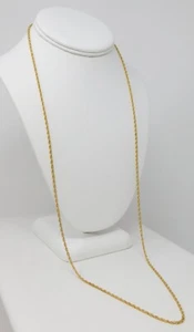 Long 14 kt Yellow Gold ∼2.2 mm Opera Length Rope Chain Necklace 32" B4979 - Picture 1 of 6