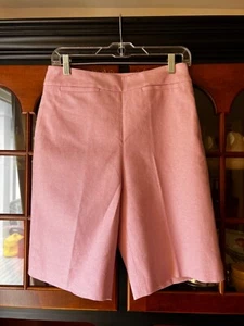 NWT NEW J.CREW HIGH RISE BERMUDA SHORTS PINK LINEN COTTON SIZE 4 - Picture 1 of 7