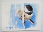 ACEO PRINT Limited Edition Bird Chickadee Icicle Perch by Anna Lee FIRST of 25