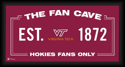 Virginia Tech Hokies Framed 10" x 20" Fan Cave Collage Cover