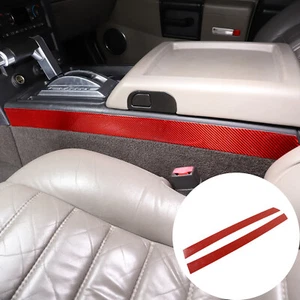 For Hummer H2 2003-2007 Carbon Fiber Red Center Control Gear Shift Side Trim - Picture 1 of 13
