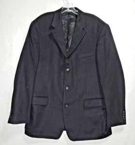 Andrew Fezza Black Wool Silk Cashmere Blazer Sportcoat Classic Fit Sz. 44L - Picture 1 of 6