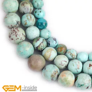 Natural Blue Peru Turquoise Gemstone Loose Spacer Beads For Jewelry Making 15" - Foto 1 di 28