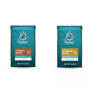 Bundle of , Medium Roast Ground Coffee - Caribou Blend 20 Ounce Bag + , Light Ro - Picture 1 of 12