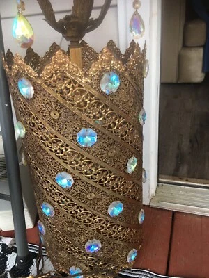 Antiguo colgante vintage Hollywood regencia MCM araña accesorio retro/boho  Foto 1 de 4