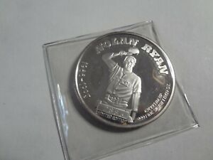 NOLAN RYAN Most No Hitters & Strikeouts in MLB History-UNC 1 OZ .999 Silver Coin
