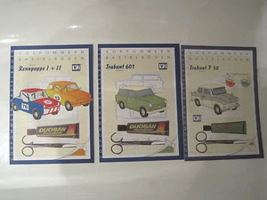 Trabant Trabbi Trabi Auto 3 Stück Kartonbausatz 3x Bastelbogen - Bild 1 von 1