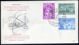 EURATOM NUCLEAR REACTOR 1961 COMPLETE SET BELGIUM P96 CACHET FDC UNADDR - Picture 1 of 1