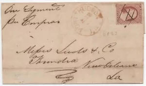 Mayo de 1853 utilizar DPO Port Hudson, LA a Nueva Orleans LA Scott 11A Pos. 68R3 - Imagen 1 de 1