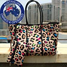 Neoprene Colourful Leopard Breathable Zip Tote Large Gym,Baby,Beach Shoulder Bag