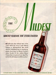 VINTAGE 1944 MONTAGE VERNON RYE WHISKEY BAR DEKOR DRUCK ANZEIGE - Bild 1 von 1